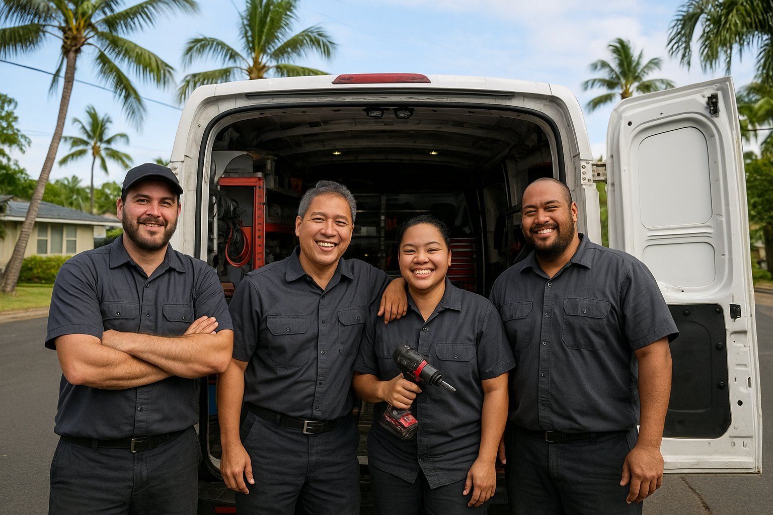 The Island Mobile Mechanics team at work in Honolulu